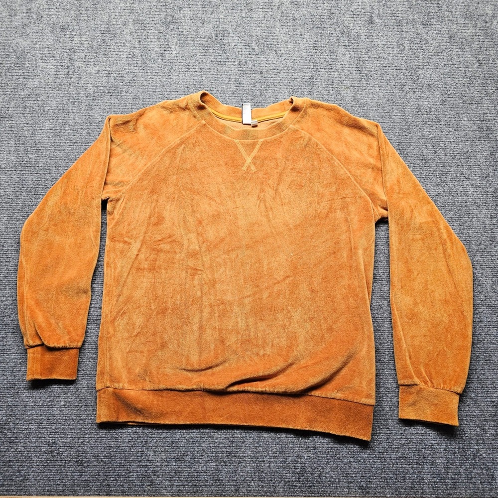 & Other Stories Paris Atelier Orange Velour Sweatshirt Terry Raglan US 2